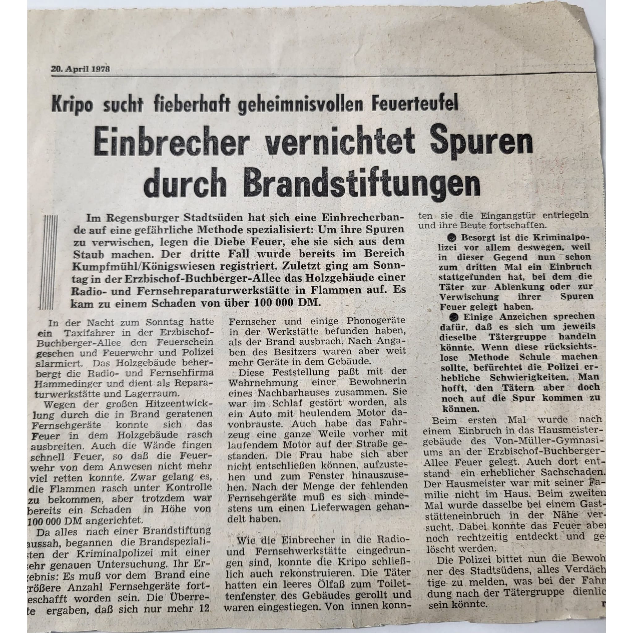 Brandstiftung in den 1970er-Jahren