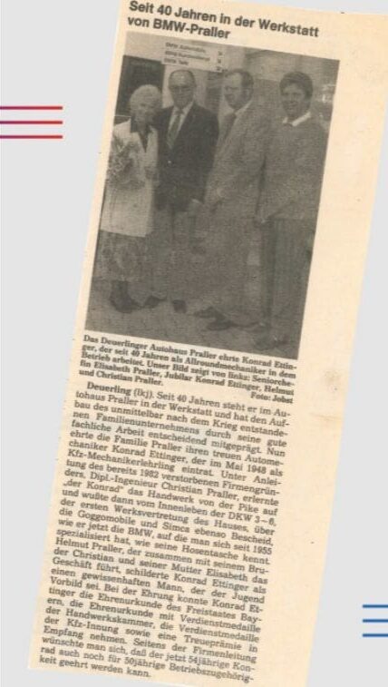 Ehrung von Konrad Ettinger für langjährige Mitarbeit