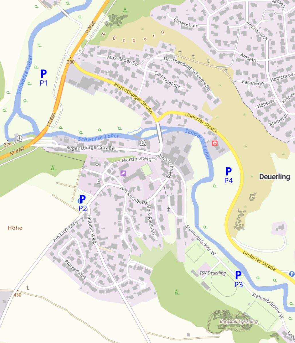 Parkplatzübersicht Jubiläumsfest